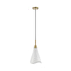 Satco 60/7471 Tango - 1 Light - Small Pendant - Matte White with Burnished Brass