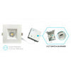 Luxrite LR23267 4 inch Regressed Square Canless Spotlight - 3CCT - White Finish