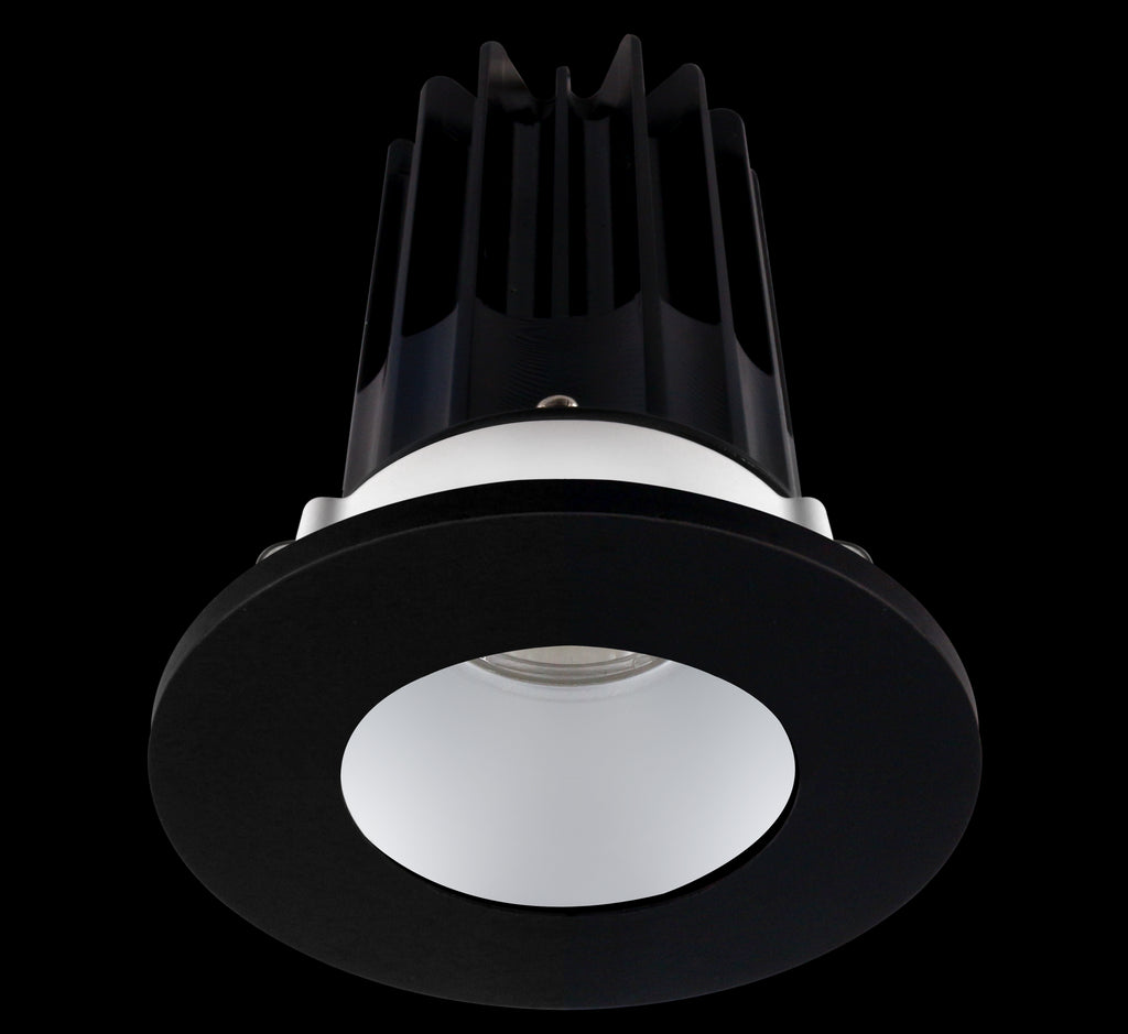 Lotus LED 2 Inch Round Recessed LED 15 Watt High Output Designer Series - 4000 Kelvin - 24 Degree Beam Spread - Alzak Reflector - Trim Black