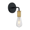 SATCO-60-7341 - Ryder; 1 Light; Wall Sconce Fixture; Black Finish with Brushed Brass Sockets