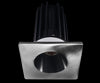 Lotus LED 2 Inch Square Recessed LED 15 Watt High Output Designer Series - 2700 Kelvin - 24 Degree Beam Spread - Black Reflector - Trim Chrome