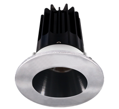 2 Inch Recessed LED Downlight - 8 Watt - 4000 Kelvin - 620 Lumen - Black Reflector - Round Chrome Trim - 38 Degree Beam Angle - Type IC Damp - Air-Tight - Energy Star - T24 - CRI 90+