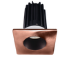 2 Inch Recessed LED Downlight - 8 Watt - 3000 Kelvin - 600 Lumen - Bronze Reflector - Square Copper Trim - 38 Degree Beam Angle - Type IC Damp - Air-Tight - Energy Star - T24 - CRI 90+