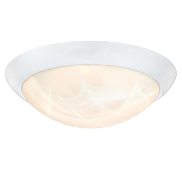 Westinghouse 6106600 LED Flush Mount Ceiling Fixture, White Finish, White Alabaster Glass, 11 inch, 15 Watt