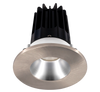 2 Inch Recessed LED Downlight - 8 Watt - 3000 Kelvin - 600 Lumen - Alzak Reflector - Round Brushed Nickel Trim - 38 Degree Beam Angle - Type IC Damp - Air-Tight - Energy Star - T24 - CRI 90+