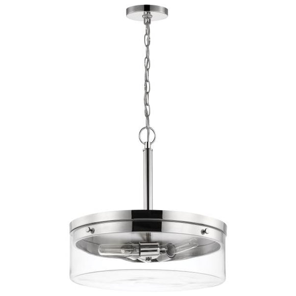 Satco 60/7630 Intersection - 3 Light - Pendant - Polished Nickel with Clear Glass