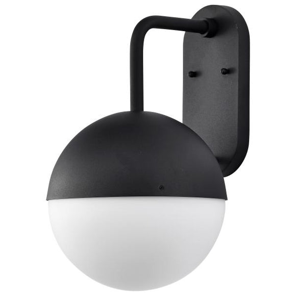 Satco 62/1617 Atmosphere - 10W LED - Large Wall Lantern - Matte Black with White Opal Glass