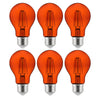Sunlite 40944 LED Filament A19 Standard 4.5-Watt (60 Watt Equivalent) Colored Transparent Dimmable Light Bulb - Orange - 6 Pack