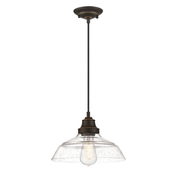 Westinghouse 6116600 Iron Hill Pendant, Oil Rubbed Bronze Finish with Highlights