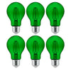 Sunlite 40941 LED Filament A19 Standard 4.5-Watt (60 Watt Equivalent) Colored Transparent Dimmable Light Bulb - Green - 6 Pack