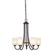 Westinghouse 6224000 Five Light Chandelier, Espresso Finish, White Alabaster Glass