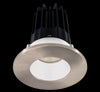 Lotus LED 2 Inch Round Recessed LED 15 Watt High Output Designer Series - 4000 Kelvin - 24 Degree Beam Spread - White Reflector - Trim Brushed Nickel