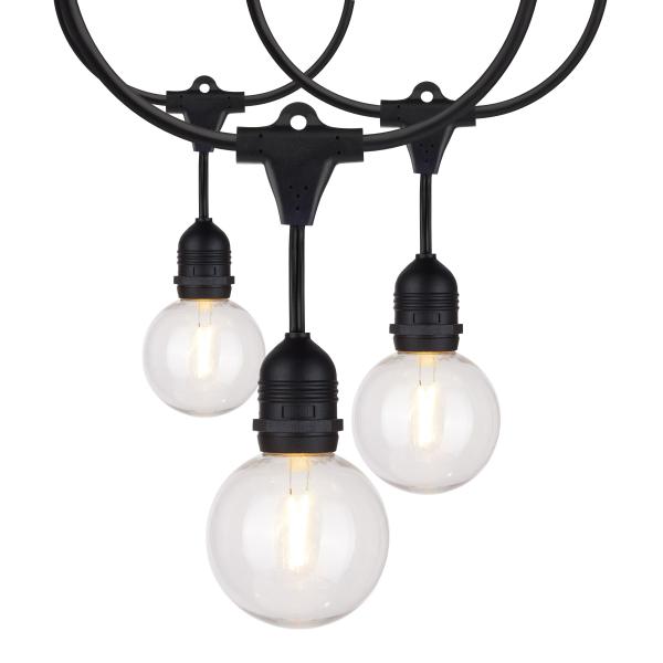 Satco S8034 24Ft - LED String Light - Includes 12-G25 bulbs - 2000K - 120 Volts