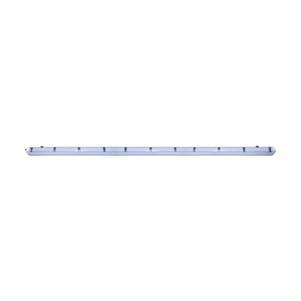 Satco 65/825 8 Foot - Vapor Tight Linear Fixture with Integrated Microwave Sensor - CCT & Wattage Selectable - IP65 and IK08 Rated