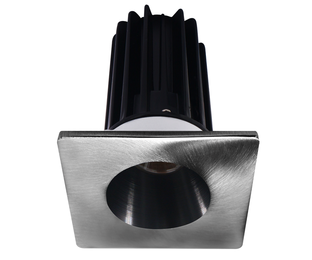 2 Inch Recessed LED Downlight - 8 Watt - 4000 Kelvin - 620 Lumen - Black Reflector - Square Chrome Trim - 38 Degree Beam Angle - Type IC Damp - Air-Tight - Energy Star - T24 - CRI 90+