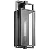 Satco 60/7545 Exhibit - 1 Light - Large Wall Lantern - Matte Black Finish with Clear Beveled Glass
