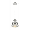 SATCO 60-7211 - Barbett 1 Light Small Pendant With Fresnel Glass - Medium Base - Max 60 Watt - 120 Volt - Polished Nickel Finish