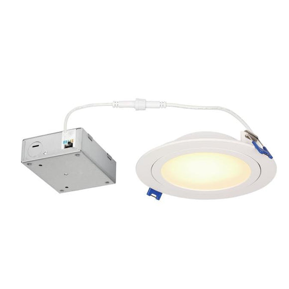 Westinghouse 5256000 15W Gimbal Recessed LED Downlight Color Temperature Selection 6 in. Dimmable 2700K, 3000K, 3500K, 4000K, 5000K, 120 Volt, Box