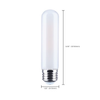 SATCO S21353R1 8W T10 LED Filament Bulb, Frost, 3000K, E26, Dimmable