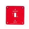 Ammo ARWE3-T - Red Emergency Wallplate - Metal - Square - Size: 4X4 inch