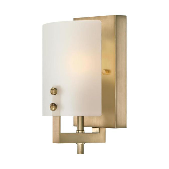 Westinghouse 6128300 Enzo James 1 Light Wall Fixture, Brushed Brass Finish