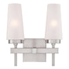 Westinghouse 6353300 Two Light Wall Fixture, Brushed Nickel Finish, Frosted Glass