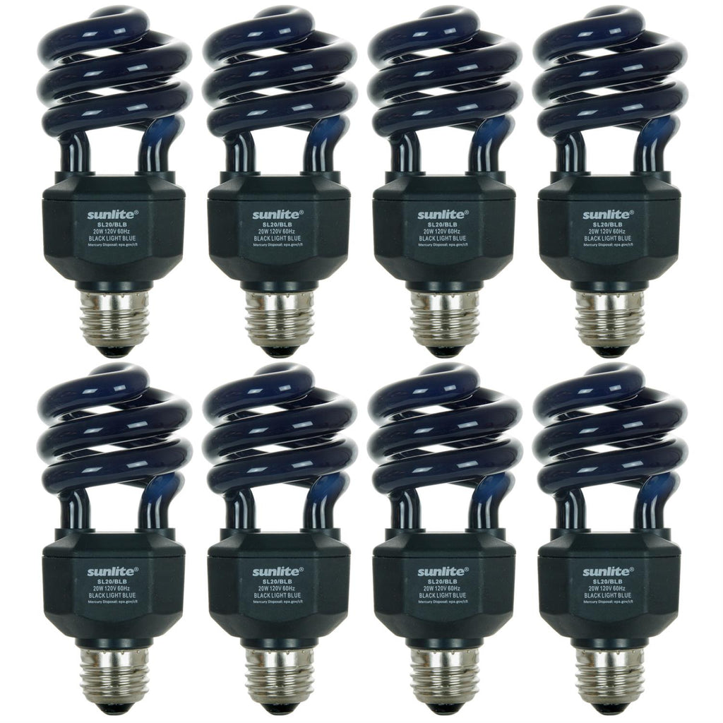 Sunlite 05647-SU - SL20/8PK T3 Black Spiral Compact Fluorescent Bulb