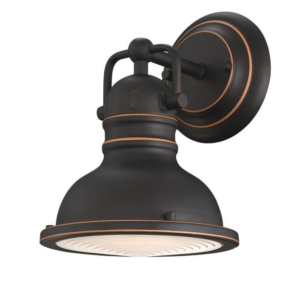 Westinghouse 6116100 Boswell 1 Light Wall Fixture, Oil Rubbed Bronze Finish with Highlights