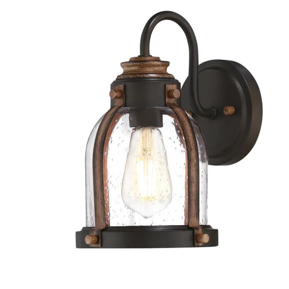 Westinghouse 6118100 Cindy 1 Light Wall Fixture, Oil Rubbed Bronze Finish with Barnwood Accents