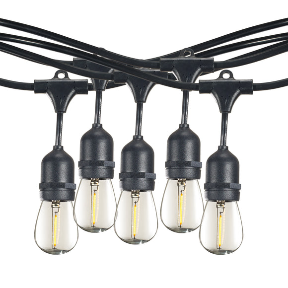 Bulbrite 812313 String Light - Black - Bulbs Included:1W S14 Clear LED (10pcs) 2700K - E26 Base - 120V