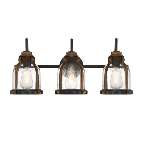 Westinghouse 6118200 Cindy 3 Light Wall Fixture, Oil Rubbed Bronze Finish with Barnwood Accents