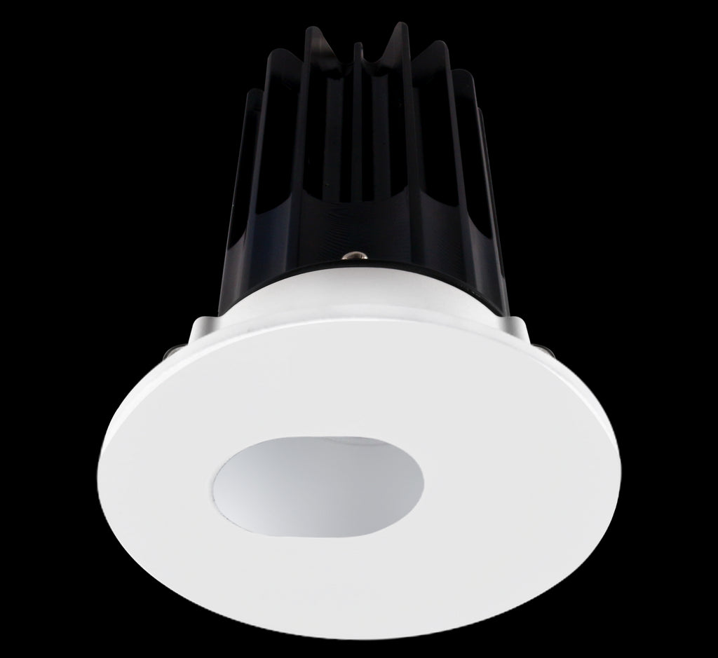 Lotus LED 2 Inch Round Recessed LED 15 Watt High Output Designer Series - 3000 Kelvin - 24 Degree Beam Spread - Alzak Reflector - Slot Aperture Trim