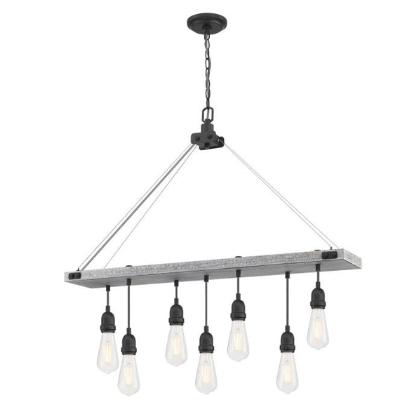Westinghouse 6116400 Elway 7 Light Chandelier, Antique Ash Finish with Matte Brushed Gun Metal Accents