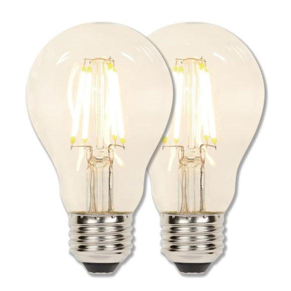 Westinghouse 5135000 4.5W A19 Filament LED Dimmable - Clear - 2700 Kelvin - E26 Base (2-Pack)
