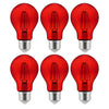 Sunlite 40943 LED Filament A19 Standard 4.5-Watt (60 Watt Equivalent) Colored Transparent Dimmable Light Bulb - Red - 6 Pack