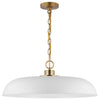 Satco 60/7486 Colony - 1 Light - Large Pendant - Matte White with Burnished Brass
