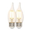 Westinghouse 5114000 Filament LED CA11 Decorative Dimmable Light Bulb, 4-Watt, Clear, 2700 Kelvin, E26 Base (2-pack)