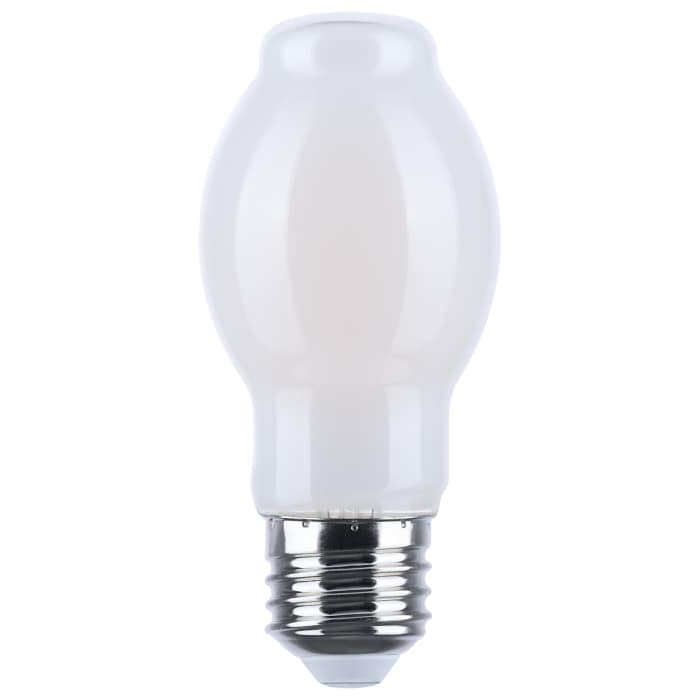 SATCO S21337 white BT15 LED bulb, front view
