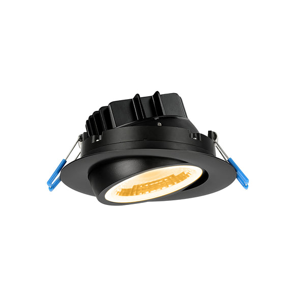 Lotus LED Lights LL4G-3018K-HO-BK - 4 Inch Round Eyeball Gimbal LED Downlight - 15 Watt - High Output - Dim to Warm - Black Trim
