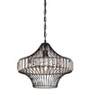 Westinghouse 6106200 One Light Pendant Matte Black Finish Crystal Prism Cage Shade