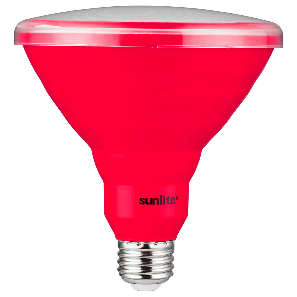Sunlite 81475 LED PAR38 Colored Recessed Light Bulb - 15 watt (75W Equivalent) - Medium (E26) Base - Floodlight - ETL Listed - Red - 1 Pack