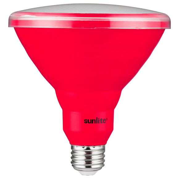 Sunlite 81475 LED PAR38 Colored Recessed Light Bulb - 15 watt (75W Equivalent) - Medium (E26) Base - Floodlight - ETL Listed - Red - 1 Pack
