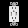 Enerlites 61501-TR2USB-S-W Dual Type-A USB Charger with 15A Duplex Tamper-Resistant Receptacles - White