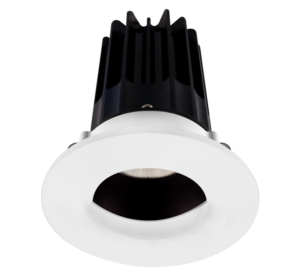 2 Inch Recessed LED Downlight - 8 Watt - 2700 Kelvin - 580 Lumen - Bronze Reflector - Round Wall Wash Trim - 38 Degree Beam Angle - Type IC Damp - Air-Tight - Energy Star - T24 - CRI 90+