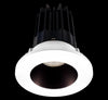 Lotus LED 2 Inch Round Recessed LED 15 Watt High Output Designer Series - 3000 Kelvin - 24 Degree Beam Spread - Bronze Reflector - Trim White