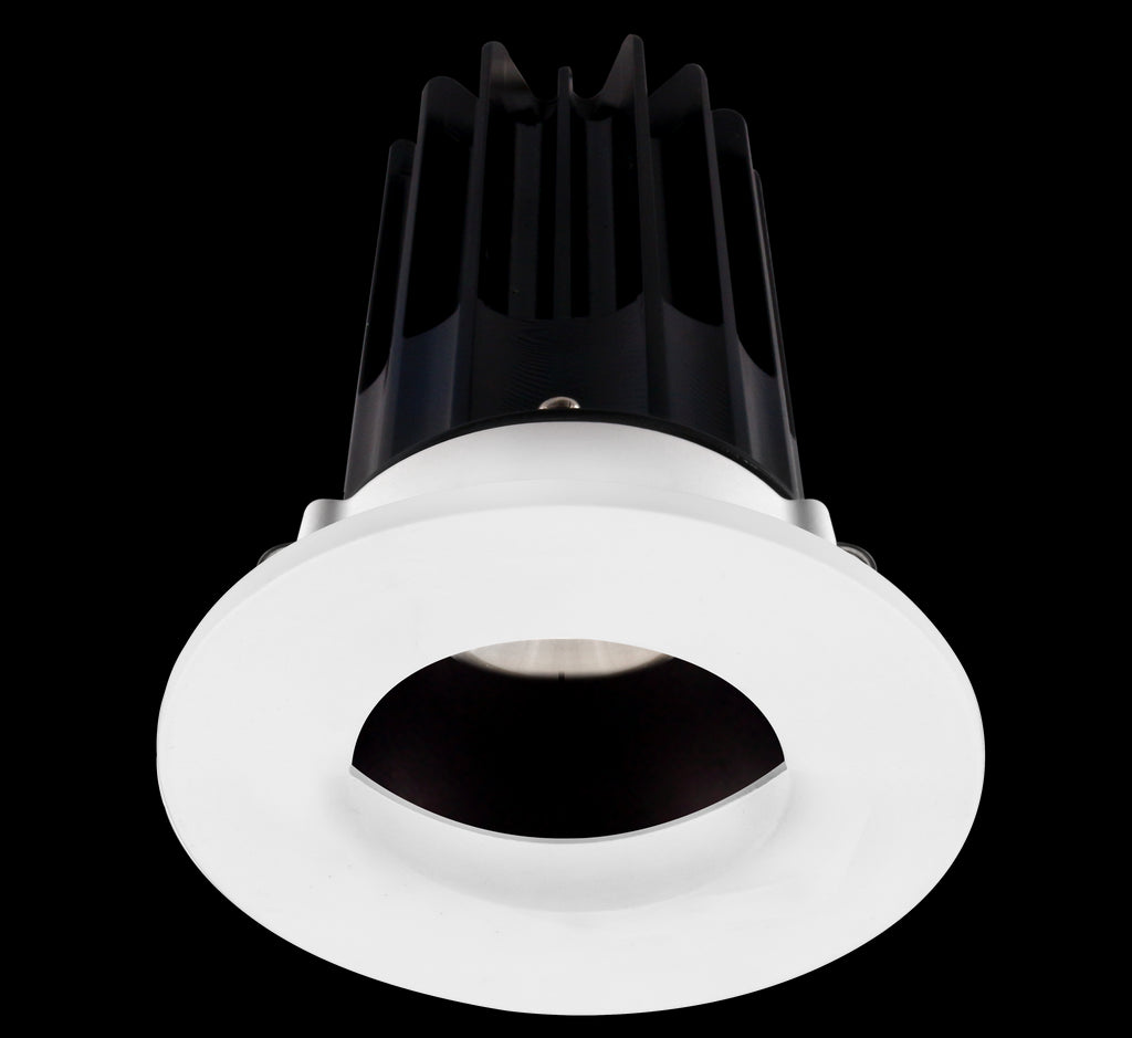 Lotus LED 2 Inch Round Recessed LED 15 Watt High Output Designer Series - 4000 Kelvin - 24 Degree Beam Spread - Bronze Reflector - Wall Wash Trim