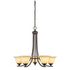 Westinghouse 6221400 Five Light Chandelier, Oil Rubbed Bronze Finish, Burnt Scavo Glass