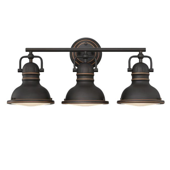 Westinghouse 6116200 Boswell 3 Light Wall Fixture, Oil Rubbed Bronze Finish with Highlights