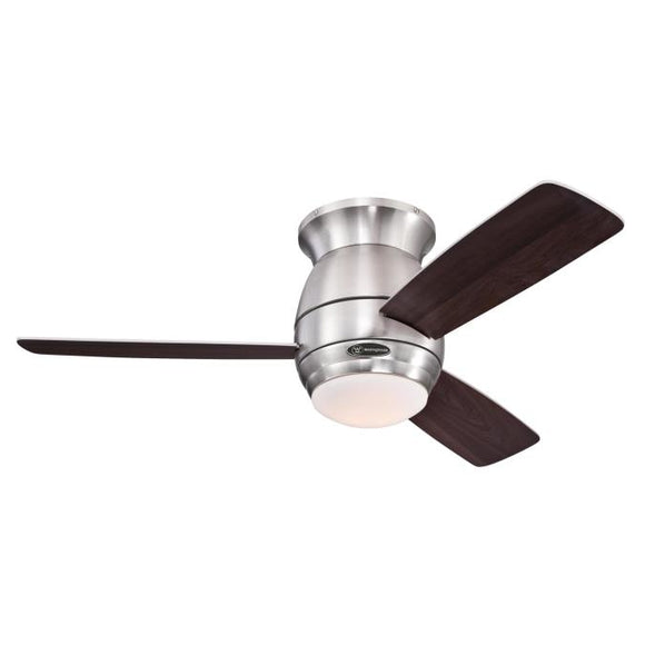 Westinghouse 7217900 Indoor Ceiling Fan with Dimmable LED Light Kit, 44 inch, Brushed Nickel Finish, Reversible Blades, Frosted Opal Glass