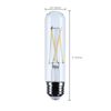 SATCO S12525 bulb dimensions, 5 inches long and 1.25 inches wide